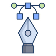 shape tool pen linear color icon design