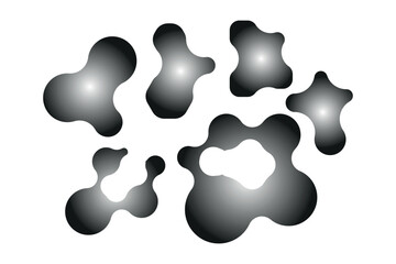Modern Abstract Liquid Shapes Set with Gradient and Cutout Hole