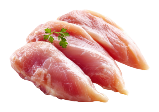 Preparing juicy chicken breast kitchen food bright light isolated on transparent background