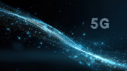 5G or 6G dot line mobile technology. Wireless data network and connection technology concept. high-speed, futuristic background. vector design.