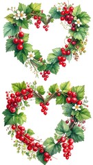 Heart-Shaped Redcurrant Wreaths - A Symbol of Love and Natures Bounty.