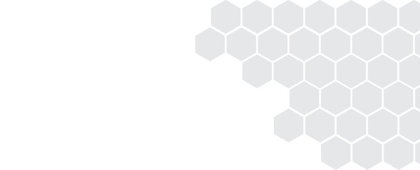 Dark gray and white horizontal hexagonal technology abstract vector background. Red bright energy flashes under the hexagon in a wide banner of futuristic modern technology. Eps10