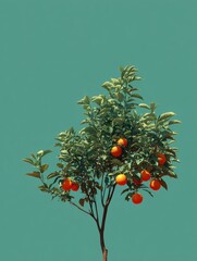 Vibrant Orange Tree with Lush Green Leaves