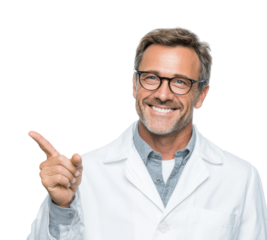 Medical professional smiling portrait bright environment isolated on transparent background