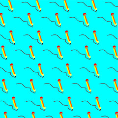 Colorful pencil pattern. Cute pencil pattern background. Vector kids pattern. Back to school vector background. School supply pattern.