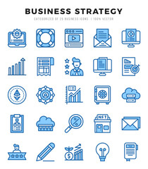 Set of Business Strategy Icons Two Color icons collection.