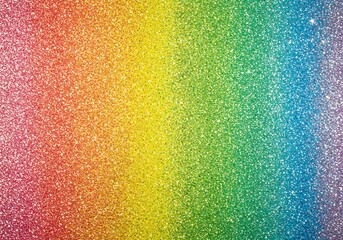 Vibrant, full-spectrum rainbow gradient abstract background made from thousands of sparkling glitter particles