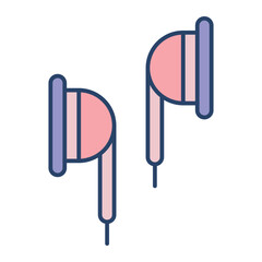ear plug linear color icon design