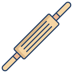 rolling pin linear color icon design