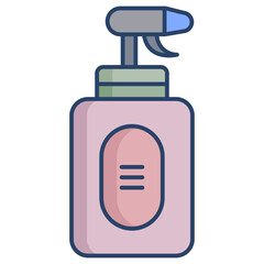 spray bottle linear color icon design