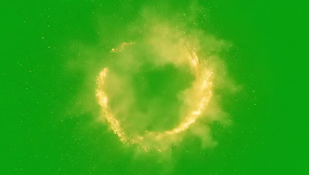 Fiery Portal Animation on Green Screen Background Visual Effects.