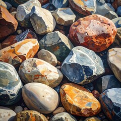 Polished Beach Stones - A Study in Texture and Color.