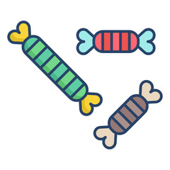 candy linear color icon design