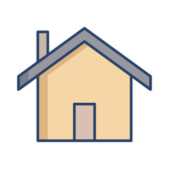 house linear color icon design