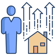 property valuation linear color icon design
