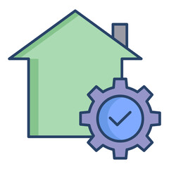home services linear color icon design