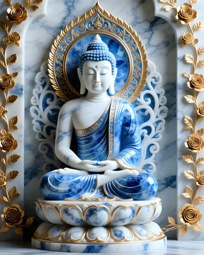 Marble lord Buddha statue