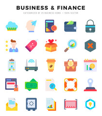 Business & Finance. Flat icons Pack. vector illustration.
