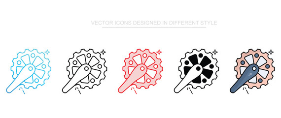 Crankset icon design with white background stock illustration