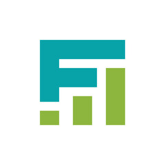Abstract Bar Chart Growth Letter F Logo