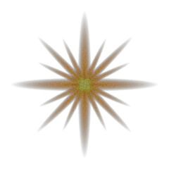 Radiant starburst pattern with warm tones and subtle green accents isolated on transparent background