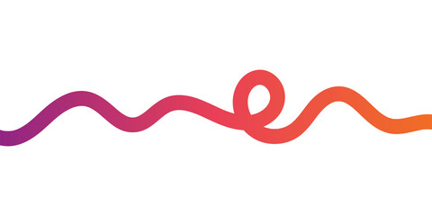Minimal colorful gradient wave ribbon design. Abstract flowing line with loop and smooth curve art illustration design