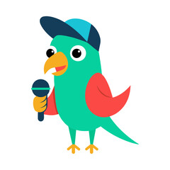 cartoon bird with a big smile