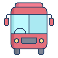 bus linear color icon design