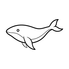 create line art whale  on white background