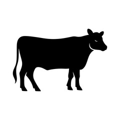 silhouette of a cow