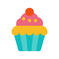 vector illustration of cupcakes on white background