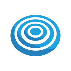 Simple flat colour style vector art of a water ripple icon with concentric circles