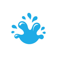 Obraz premium Simple flat colour style vector art of a split droplet showing two halve