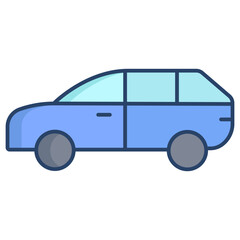 suv linear color icon design