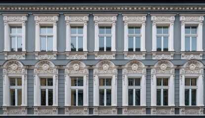 Fototapeta premium Ornate facade with many windows