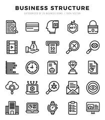 Set of simple Lineal Business Structure Icons. Lineal art icons pack.