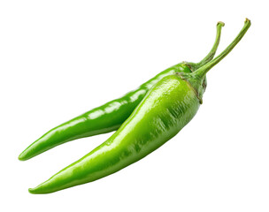 Spicy green chili peppers market food fresh environment isolated on transparent background