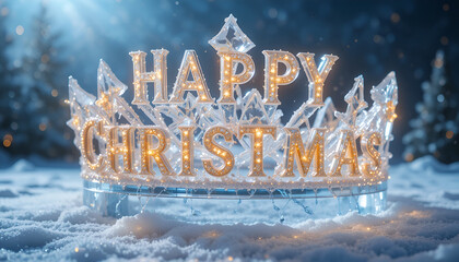 christmas tree in snow