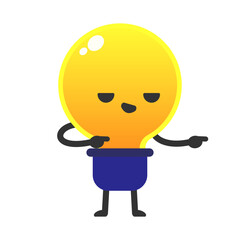 Cartoon Light Bulb Character Illustration