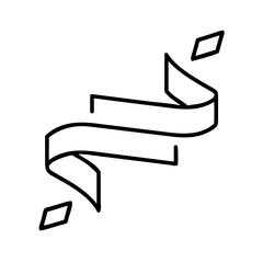 Decorative ribbon with geometric shapes in minimal line art style  