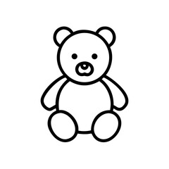 Fototapeta premium Outline of a teddy bear toy in a simple minimalist design 