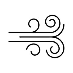 Obraz premium Wind icon with swirling lines in minimalist design illustrating elements 