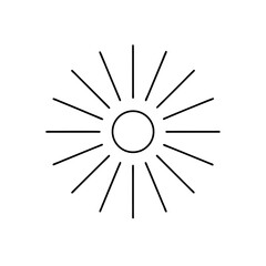 Obraz premium Simple sun with radiating lines art on transparent background