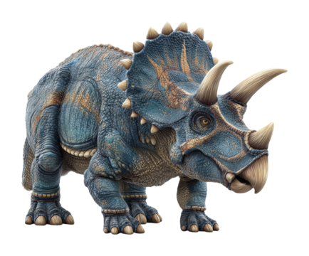 Triceratops dinosaur model realistic view isolated on transparent background