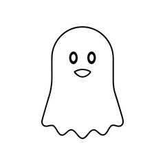Obraz premium Simple drawing of a white ghost on transparent background