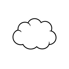 Simple cloud outline drawing vector on transparent background