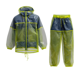 Rain gear outfit for activities urban apparel showcase isolated on transparent background