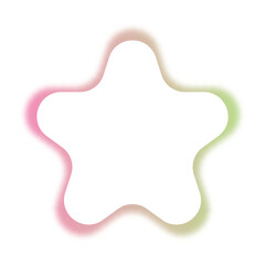 Rounded Star Blob Shape with Soft Pink and Green Duotone Glow