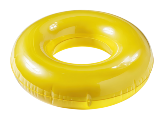 Summer fun in the pool yellow float tube for relaxation and play isolated on transparent background