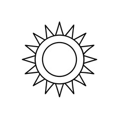 Naklejka premium Simple outline drawing of the sun on transparent background